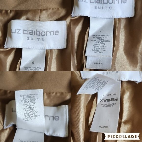 Liz Claiborne Suits lined collared blazer jacket sz 6 - Picture 13 of 13